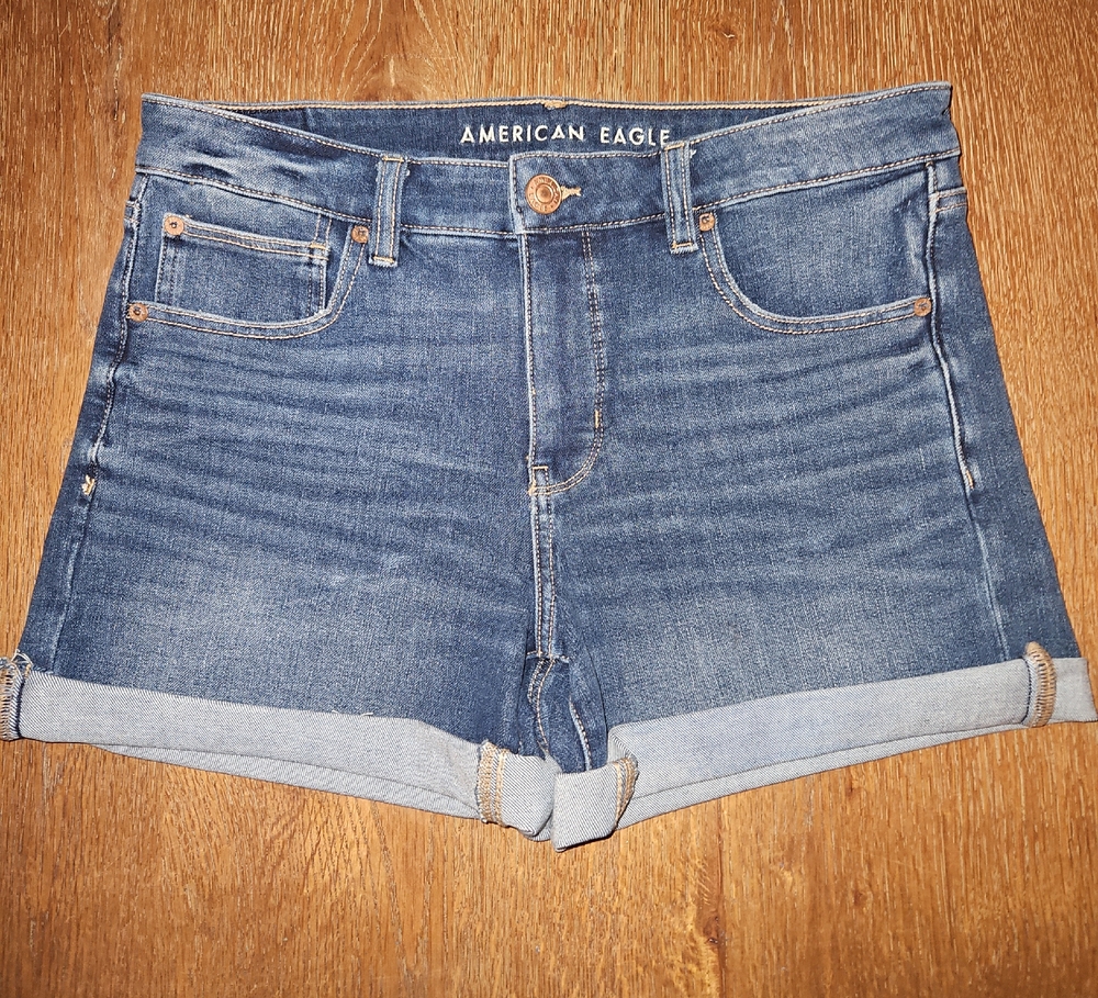 American Eagle Outfitters Women's Rolled Hem Blue Jean Shorts